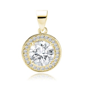 Pandantiv argint placat cu aur galben cu piatra DiAmanti Z1072CG_W-DIA (Argint 925‰ 1,9 g.)